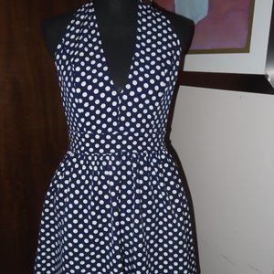 Polka dot navy dress